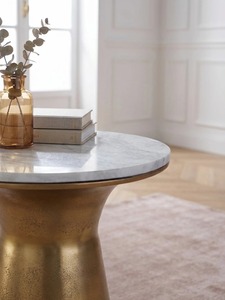 Home Poetry Modern <b>Round</b> Coffee <b>Table</b> With Hammered Finish 42 Cm Diameter Living Room Furniture Contemporary Design - Product Image 5