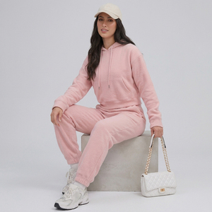 Ensemble de survêtement en polaire : sweat à capuche court et pantalon de jogging, deux pièces - Product Image 5