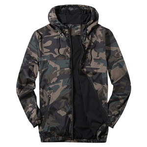 Veste coupe-vent en nylon et polyester camouflage, veste coupe-vent camouflage de qualité supérieure, veste coupe-vent camouflage décontractée - Product Image 1