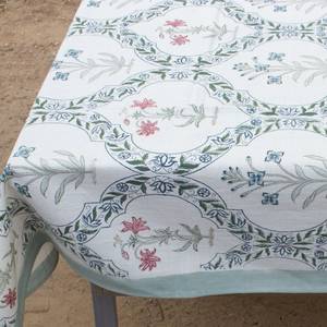 Hermosa Manteles Cuadrados de Lujo con Diseño Floral, Estampado en Bloque, de Algodón Hecho a Mano, Lavable, Ecológico, Duradero, Estilo Pastoral para el Hogar - Product Image 2
