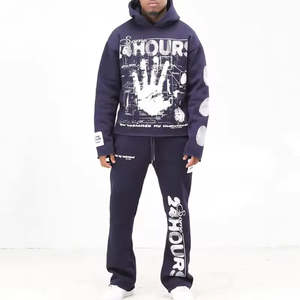 Diseña Tu Propio Chándal Personalizado con Efecto Desgastado, 400, 450, 500 Gsm, para Hombre, Verano, 100% Algodón Orgánico, Estilo Urbano, Chándal Oversize - Product Image 1