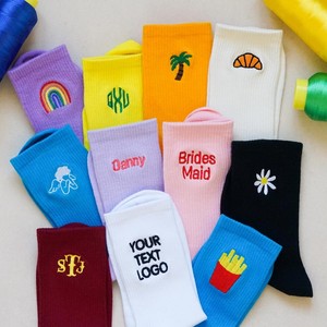 Custom Embroidery Design <b>Socks</b> with Customized logo Knitted Anti-Bacterial Breathable Men's <b>Winter</b> Daily Wear Regular Style - Product Image 4