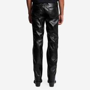 Pantalon en cuir pour homme, style décontracté avec impression de logo professionnelle, design personnalisé, vêtements d'extérieur - Product Image 3