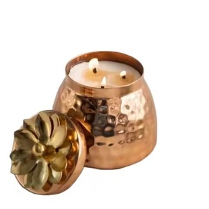 Handcrafted Gold Metal Candle Jar <b>Tea</b> <b>Light</b> <b>Holder</b> for Modern Home and Luxury Table Styling - Product Image 5