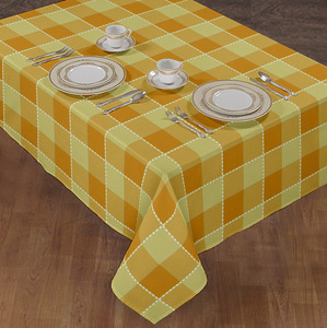 Sai Impex Plaid <b>Table</b> <b>Cloth</b> 100% Cotton Red <b>Yellow</b> Customized Pattern Yarn Dyed Sustainable Anti- Washable Modern for - Product Image 5