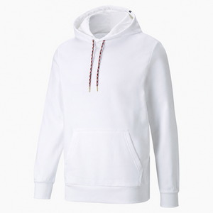 Sweat-shirt à capuche blanc uni personnalisé unisexe en mélange de coton avec poche kangourou - Product Image 1