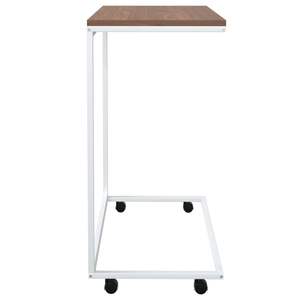 Mesa Auxiliar Pequeña y Portátil de Madera Sintética Blanca para Uso como Mesa de Centro - Product Image 4