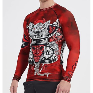 Wholesale Men <b>Compression</b> <b>Shirt</b> Long Sleeve Rash Guard Graphic Print UV Protection OEM Factory Price - Product Image 4