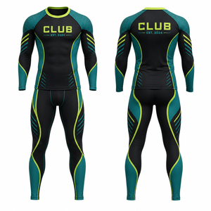 Conjunto de Yoga Completo para Club, Cuello Redondo, Estampado por Sublimación, Spandex, Poliéster, Transpirable, Cintura Alta, 2 Piezas, Secado Rápido, Ropa Deportiva de Malla - Product Image 1