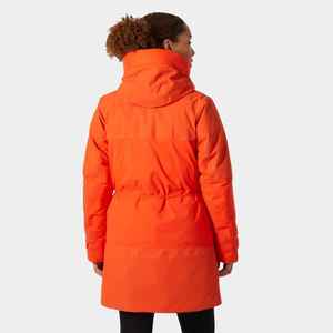 Women's <b>Quilted</b> Jacket Hooded Full Sleeve Solid Color Winter Wear Polyester Wadding Thick <b>Single</b> Breasted Long Coat - Product Image 4