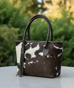 Bolso tote de cuero vacuno con pelo, hecho a mano, para mujer, estilo western, bolso de hombro, gran capacidad, LHTB-0058 - Product Image 3