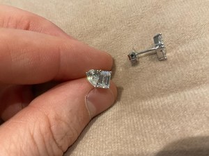 VVS Moissanite <b>Silver</b> Earrings with Pear and Emerald Cut Earring for Bridal Jewelry and Gifting Purpose Use - Product Image 5