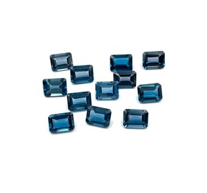 Natural London Blue <b>Topaz</b> Octagon Cut Loose Gemstones 4mm 6mm Faceted Blue <b>Topaz</b> Stone Wholesale Bulk For Jewelry Making India - Product Image 2