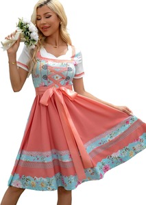 Vestido Dirndl para Mujer, Oktoberfest, Traje Tradicional Alemán para Fiesta de la Cerveza Bávara, Poliéster - Product Image 6