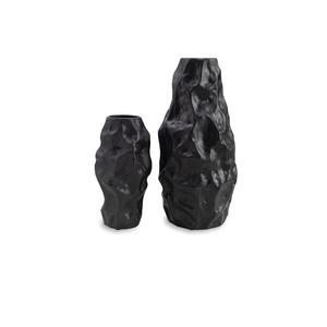 แจกันดอกไม้โลหะสีดำดีไซน์ศิลปะ แจกันตกแต่งโลหะแบบมินิมอล แจกันตั้งโต๊ะสุดหรูสำหรับดอกไม้แห้ง - Product Image 1