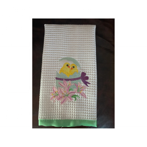 New Red <b>Colour</b> Floral Designer Embroidered 100% Cotton 18x28 Inch 180 GSM Durable New Arrival Stylish Wholesale Kitchen Towels - Product Image 3