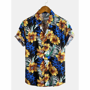 Chemise hawaïenne pour homme à manches courtes, nouvelle arrivée, haute qualité, logo personnalisé, 100% coton sergé, impression par sublimation - Product Image 4