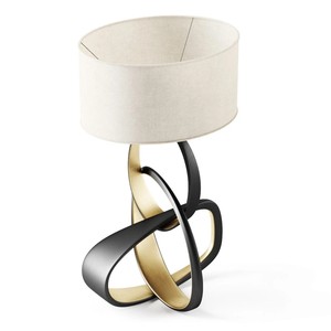 Lámparas de Mesa Esculturales Modernas en Negro y Dorado, Iluminación de Mesa Abstracta con Forma de Lazo, Duradera, de Metal, para Sala de Estar, Hogar, Hotel, Decoración de Lujo - Product Image 3