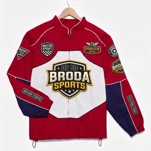 เสื้อแจ็คเก็ตแข่งรถปี 2026 แบบเต็มตัว ปักโลโก้และแพทช์ลาย NASCAR สำหรับขี่มอเตอร์ไซค์ ทำจากผ้าฝ้าย รับบริการ OEM/ODM ปรับแต่งได้ - Product Image 4