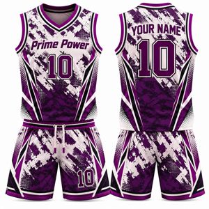 Ensemble de tenues de basket-ball personnalisées en gros, maillot en mesh respirant, shorts assortis, noms, numéros et logos personnalisés - Product Image 1
