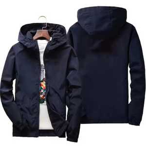 Veste décontractée unisexe rose à capuche avec fermeture éclair, coupe-vent, légère, en polyester, coupe régulière, couleur unie, pour le printemps - Product Image 4