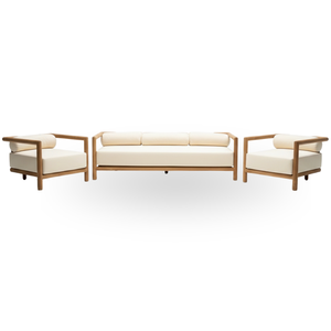 Modern Teak Outdoor <b>Sofa</b> Set Eco-Friendly Durable Minimalist Design for Garden & Poolside Use - Product Image 3