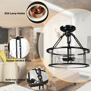 Plafonnier encastré moderne à 3 lumières de 16 pouces, style lustre suspendu - Product Image 6