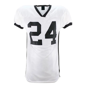 Maillots de football américain personnalisés à manches courtes, service OEM, pas chers, nouveaux, prêts à être expédiés, respirants, 100% polyester, cousus - Product Image 2