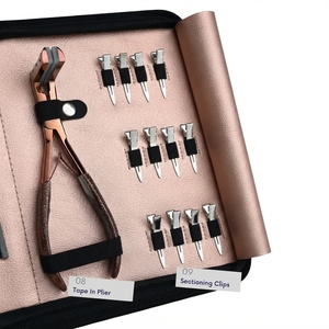 Kit professionnel d'extension capillaire : Pince à micro-anneaux, Pince de retrait, Applicateur de bandes adhésives, Anneau de séparation, Outil à boucle et crochet, Ciseaux, Pinces - Product Image 4