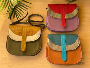 Real Leather Multi Color <b>Handbag</b> Recycled Leather Sling Bag Women Stylish Bags - Product Image 5