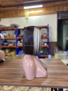 วิกผมตรงขอบลูกไม้สีบลอนด์และสีดำสำหรับผู้หญิง SDD เรมี่ผมตรง8นิ้วจาก2X6เวียดนาม - Product Image 4