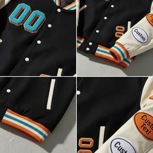 Custom Varsity <b>Jacket</b> Men Streetwear Letterman <b>Jacket</b> Embroidered Patch Bomber <b>Jacket</b> OEM Custom Logo Manufacturer - Product Image 5