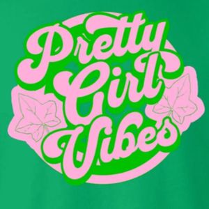 Sudadera de cuello redondo con estampado gráfico Green Pretty Girl Vibes, de manga larga con puños acanalados, top casual de forro polar para mujer, para uso diario y estilo urbano. - Product Image 6