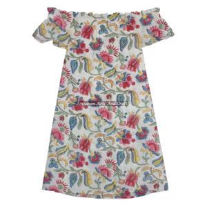 Vestido de Verano de Algodón con Hombros Descubiertos para Mujer, Atuendos Elegantes, Vestido Corto Sexy para Fiesta, Club, Estampado a Mano, Gran Venta - Product Image 4