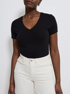 Camiseta de algodón de manga corta con cuello en V para mujer, precio al por mayor en Europa, moda femenina - Product Image 5