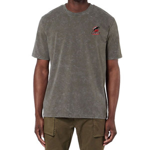 Camiseta de manga corta de alta calidad 100% algodón para hombre, lavado ácido, corte holgado, con logo personalizado impreso, camiseta de lavado ácido para hombre - Product Image 1