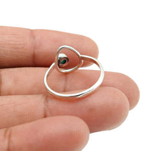 Natural Green Onyx Gemstone <b>Ring</b> In 925 Sterling Silver Handmade Open Band <b>Ring</b> Healing <b>Crystal</b> Bohemian Jewelry For Women - Product Image 2