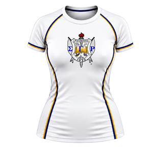 T-shirt de compression personnalisé SGRHO pour femmes, Sigma Gamma Rho, sororité grecque, athlétique, extensible, fitness, entraînement, manches courtes - Product Image 1