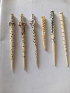 Palillos para el Cabello de Hueso Natural Tallados a Mano, Accesorios para el Cabello de Estilo Vintage, Ecológicos y Sostenibles para Mujeres y Niñas - Product Image 5