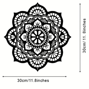 Scultura da Parete Grande in Metallo Stile Boho Chic, Mandala Floreale Artigianale per Soggiorno e Camera da Letto - Ferro - Product Image 2