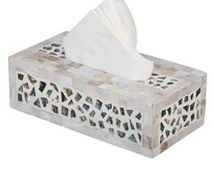 Luxury Handmade Bone Inlay Resin Tissue <b>Box</b> Cover For Bathroom <b>Vanity</b> Hotel Style Home Decor Accessory - Product Image 1