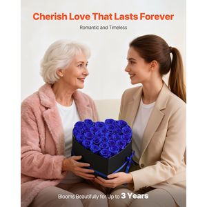 Fiori Eterni: 27 Rose Fresche Conservate in Scatola a Forma di Cuore, Bouquet Immortale per Compleanno, Regalo Perfetto per Moglie - Product Image 3