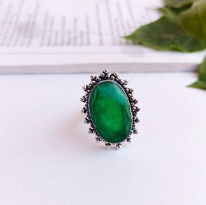 Anillo de Piedras Preciosas de Esmeralda Natural con Diseño Vintage, Chapado en Plata de Ley, Hecho a Mano, Sin Níquel, Estilo Art Deco, Certificado por IGI - Product Image 6