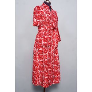 ชุดเดรสลำลองสไตล์อินเดีย แบรนด์ Kangura ผ้าถัก คอวี ความยาวปานกลาง สำหรับผู้หญิง เป็นมิตรต่อสิ่งแวดล้อม ซักได้ ลายดอกไม้ ตกแต่งด้วยกระดุม - Product Image 5