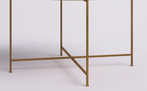 Table élégante en métal de style français avec cadre en or rose Table basse de nidification ornée pour entrées Produit artisanal en métal - Product Image 6