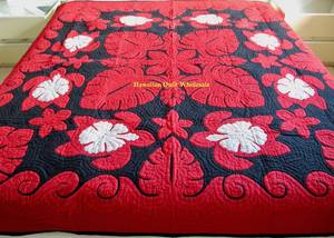 Designer <b>Handmade</b> Black And Red Patterned <b>Quilts</b> With Turtule Designer Embroidered <b>Quilts</b> For Home, Hotel Bedding Decoration - Product Image 2