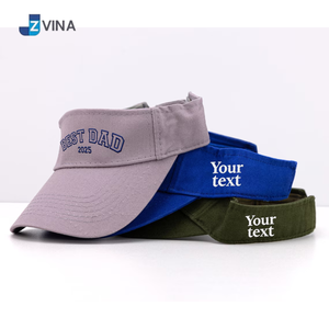 Casquettes à visière rayées athlétiques pour femmes et hommes - Protection solaire imperméable 100% coton Broderie à la main Logo personnalisé Couleur Fête - Product Image 3