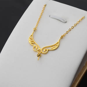 Ensemble de collier pendentif en argent S925 avec chaîne claviculaire et accessoires de bijoux en perles DIY Aile d'ange & 354 - Product Image 2