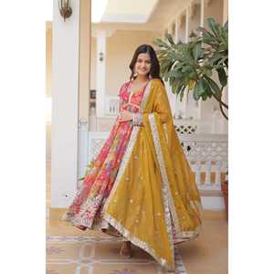 SANAYA'S Conjuntos de mujer Vestido de corte ALIA confeccionado con estilo Dupatta-125 - Product Image 6