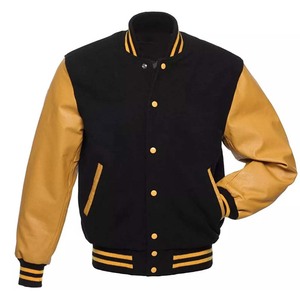<b>Top</b> Selling Men's Winter Varsity Jacket Custom Breathable Quick Dry Leather and Wool Embroidery Decoration - Product Image 1